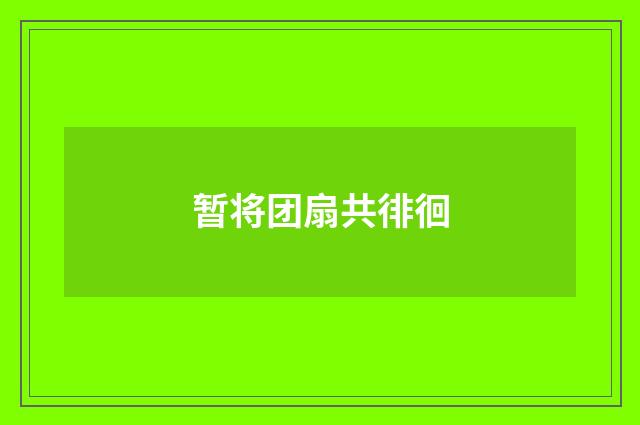 暂将团扇共徘徊