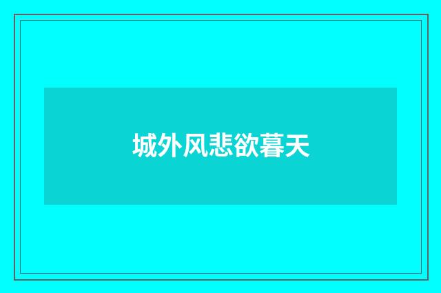 城外风悲欲暮天