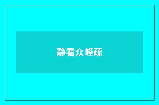 静看众峰疏