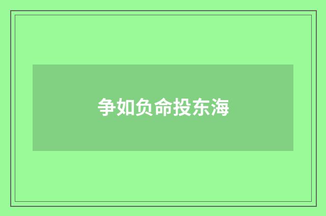 争如负命投东海