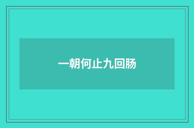 一朝何止九回肠