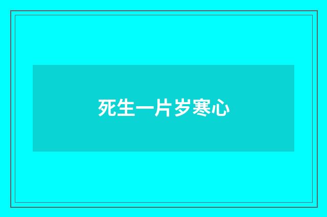 死生一片岁寒心