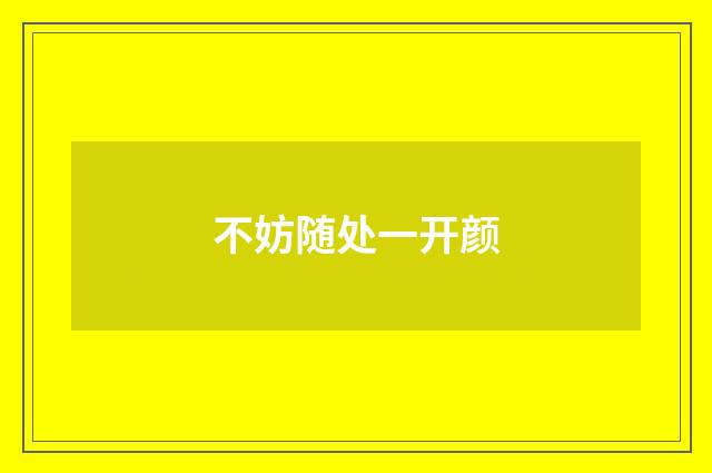 不妨随处一开颜