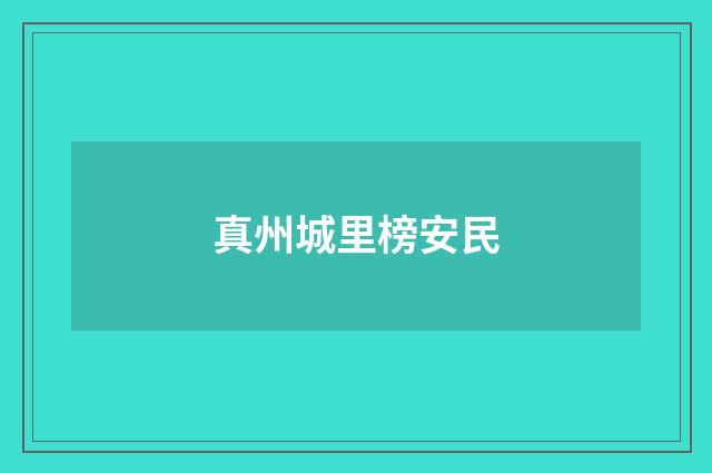 真州城里榜安民
