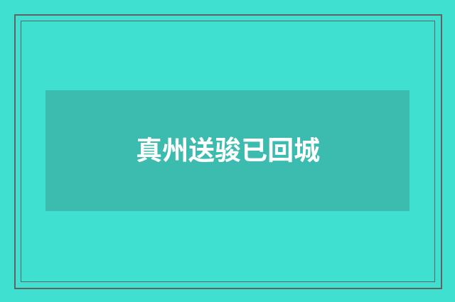 真州送骏已回城