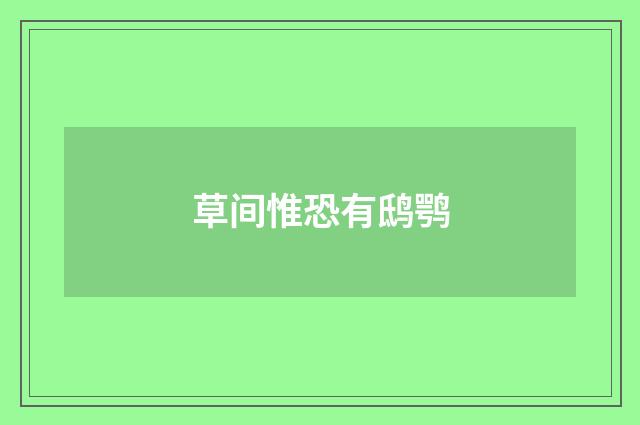 草间惟恐有鸱鹗