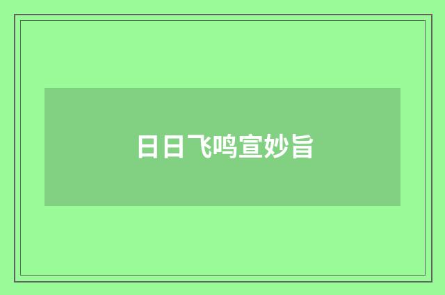 日日飞鸣宣妙旨