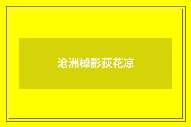 沧洲棹影荻花凉