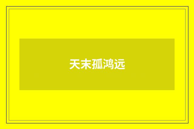 天末孤鸿远