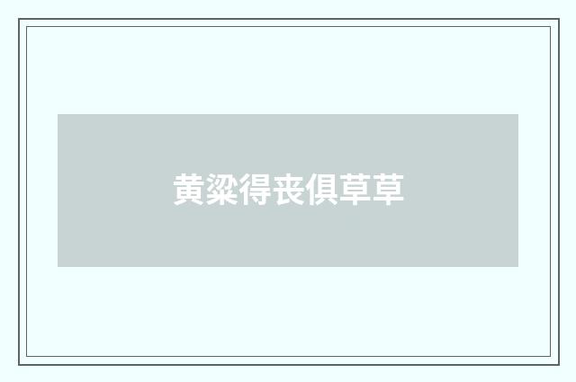 黄粱得丧俱草草