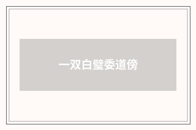 一双白璧委道傍