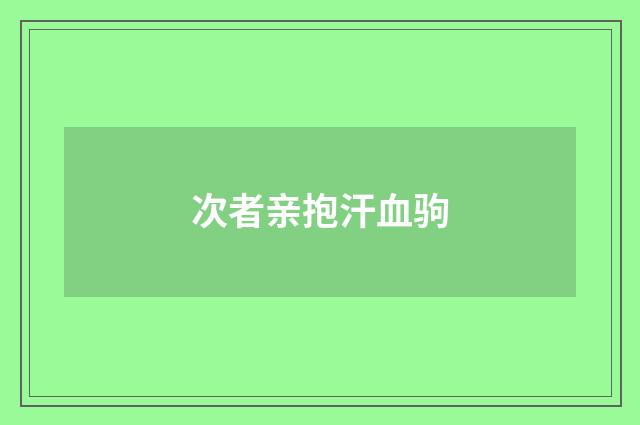 次者亲抱汗血驹