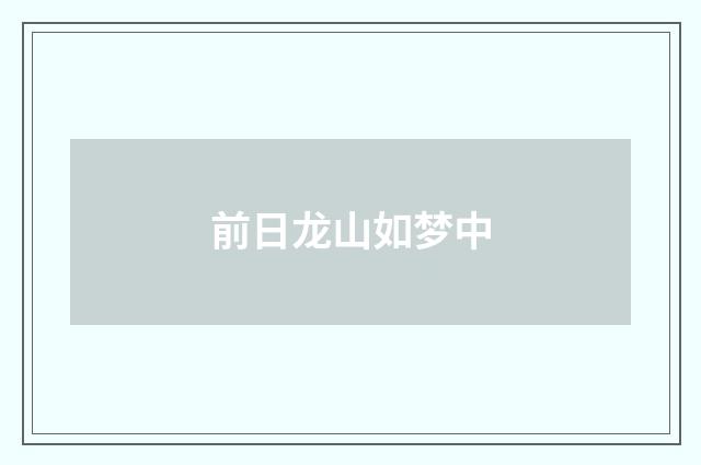 前日龙山如梦中