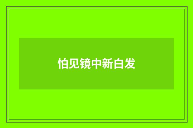 怕见镜中新白发