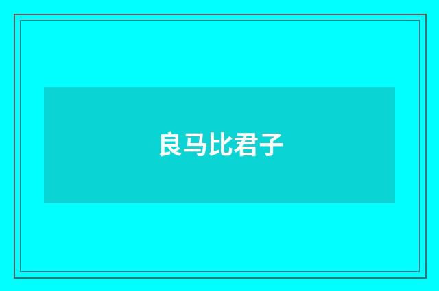 良马比君子