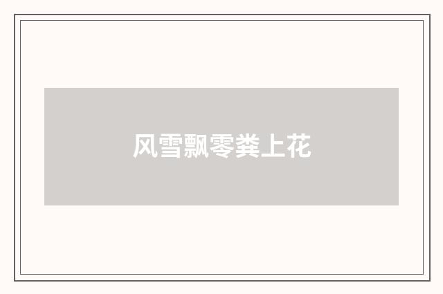风雪飘零粪上花