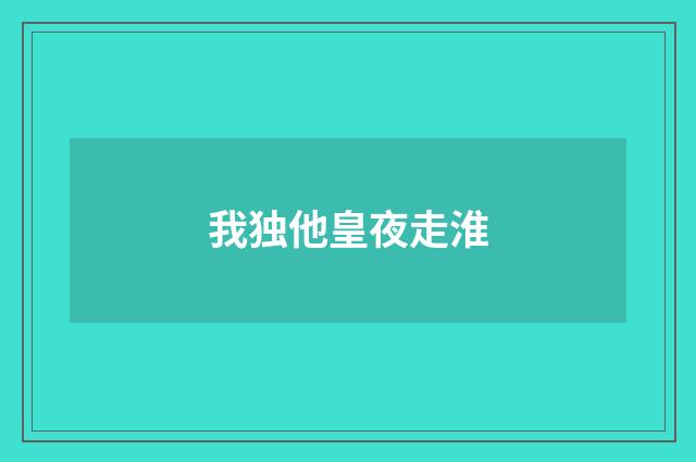 我独他皇夜走淮