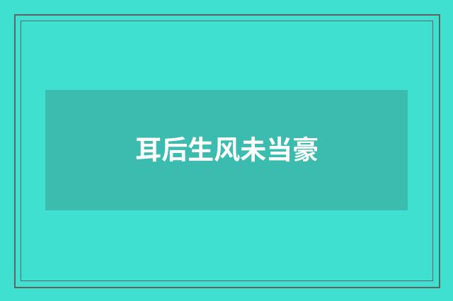 耳后生风未当豪
