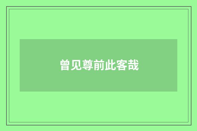 曾见尊前此客哉
