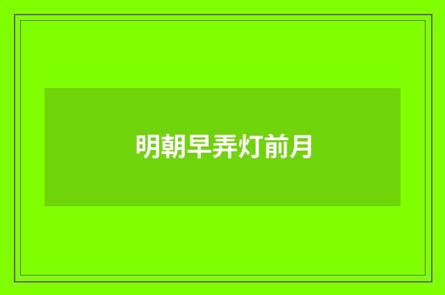 明朝早弄灯前月