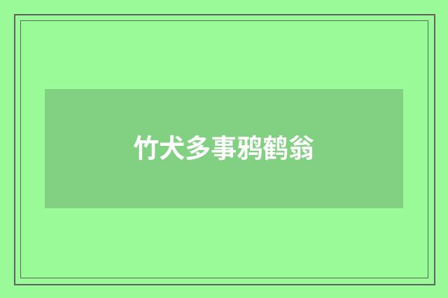 竹犬多事鸦鹤翁