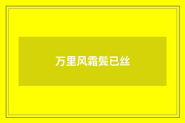 万里风霜鬓已丝