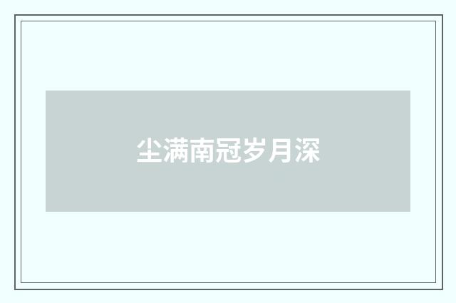 尘满南冠岁月深