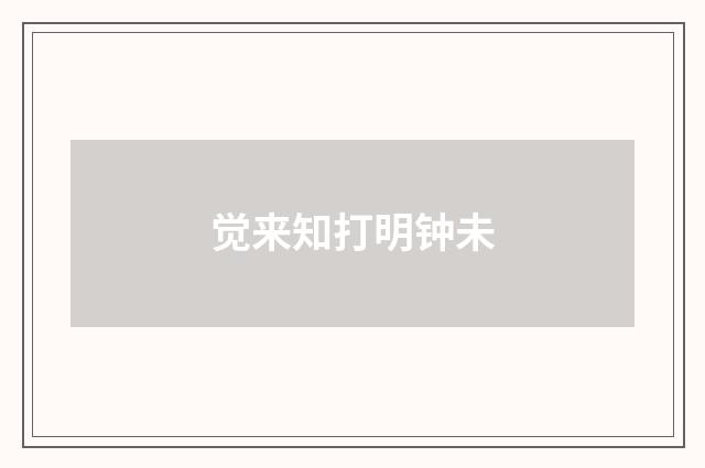 觉来知打明钟未