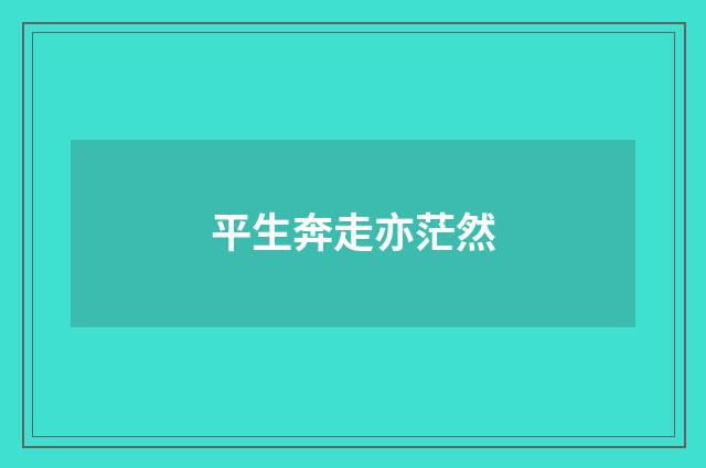 平生奔走亦茫然