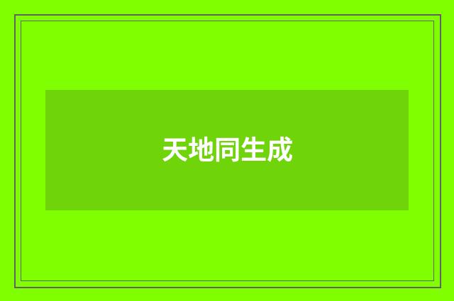 天地同生成