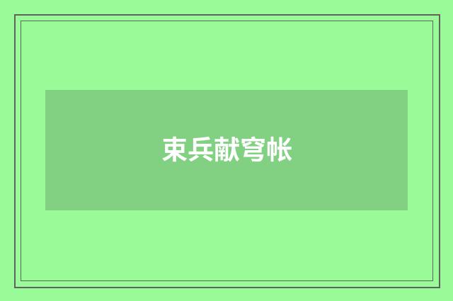 束兵献穹帐