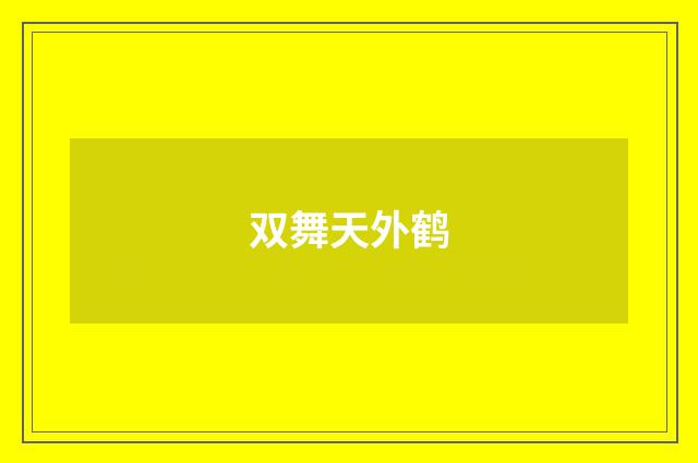 双舞天外鹤