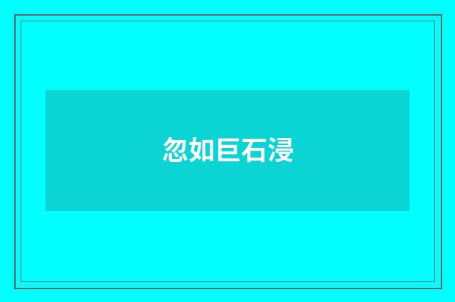 忽如巨石浸