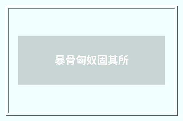 暴骨匈奴固其所