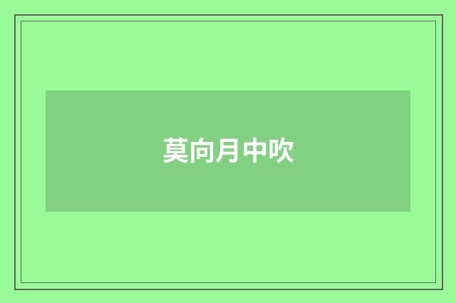 莫向月中吹