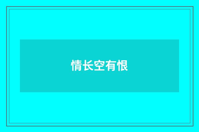 情长空有恨