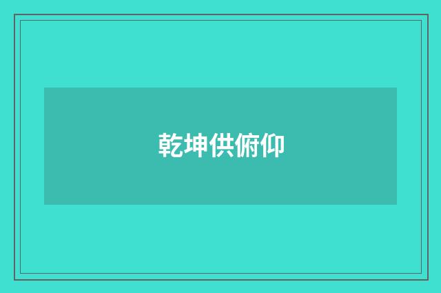乾坤供俯仰
