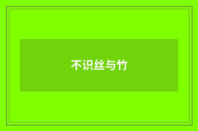 不识丝与竹