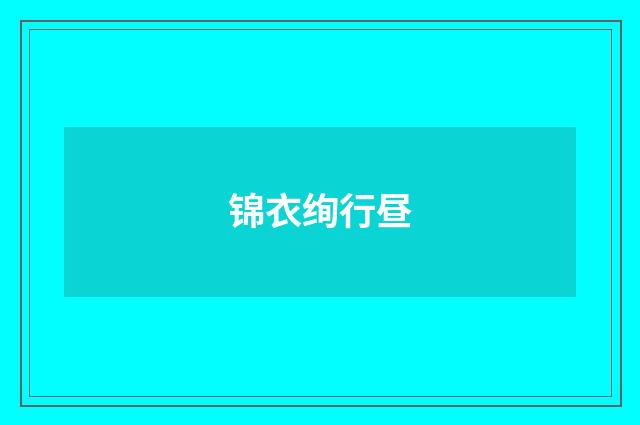 锦衣绚行昼