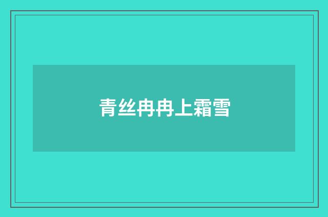 青丝冉冉上霜雪