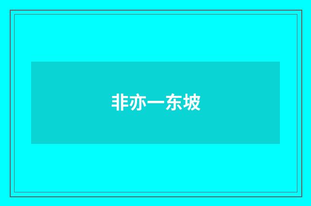 非亦一东坡