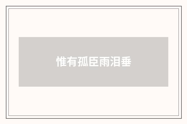 惟有孤臣雨泪垂