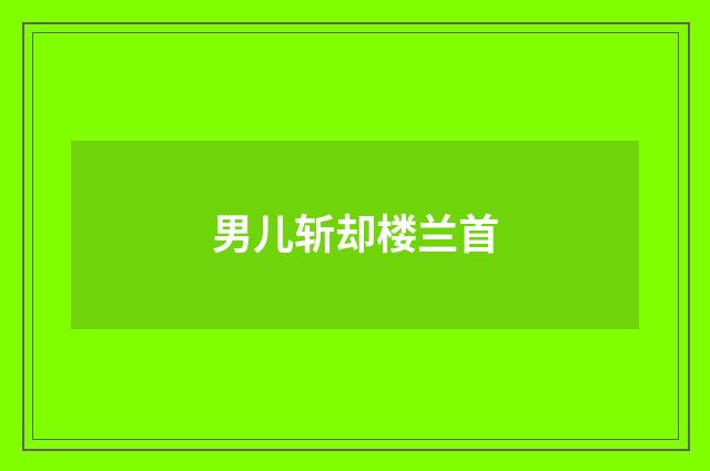 男儿斩却楼兰首