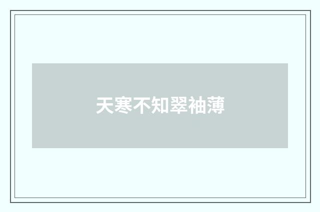 天寒不知翠袖薄