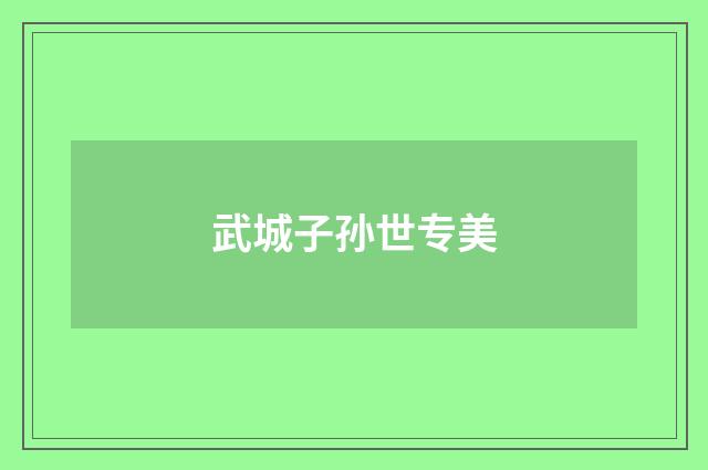 武城子孙世专美