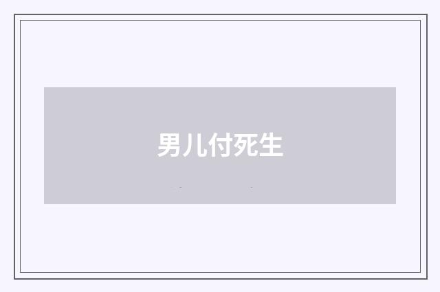 男儿付死生
