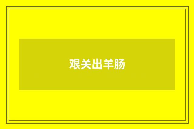 艰关出羊肠