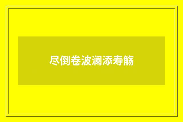 尽倒卷波澜添寿觞