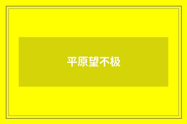 平原望不极