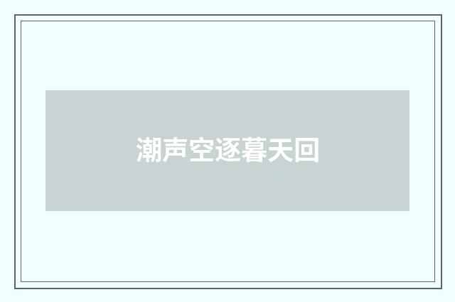 潮声空逐暮天回